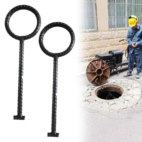 Crochet de levage pour trou d'égout double poignée ergonomique pour fosse septique 60cm