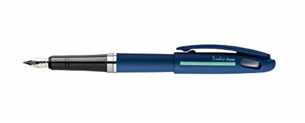Pentel Tradio TRF99C-C - Penna Stilografica Linea Sport Chic, Corpo Blu Notte Opaco, Inchiostro Blu Ricaricabile-image