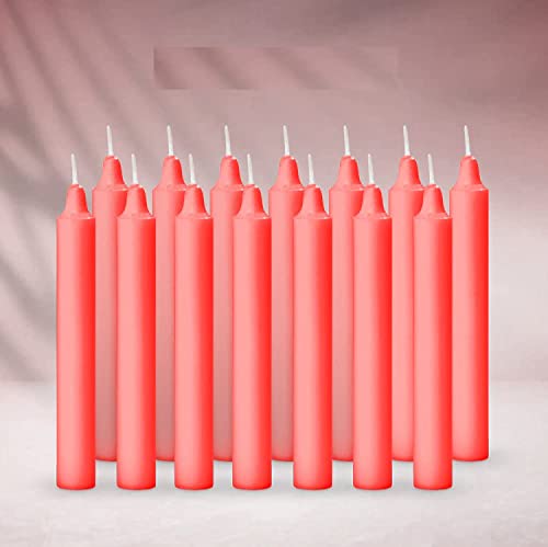 Image of AuraDecor Pack of 14 Stick Candles || Especially Meant for Healing, Chakras, Ritual Candles, Decoration, Lighting, Home Decor || Burning Time 3 to 4 Hours Each (Red) ,Wax