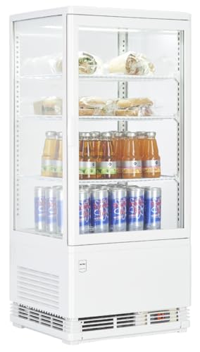 METRO Professional Vitrina refrigerada GGC2078B, plástico/vidrio, 42.8 x 38.6 x 96 cm, 78 L, enfr. por ventilación, cristal de seguridad, Blanco