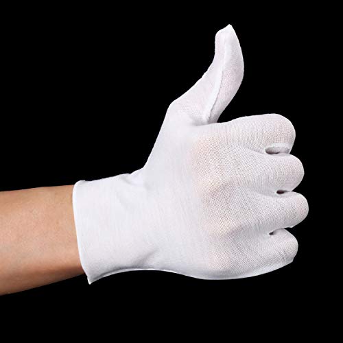 Image of SATINIOR Cotton Gloves Bulk Stretchy Work Inspection Gloves for Women Men Dry Hands Handling Art Coin Jewelry
