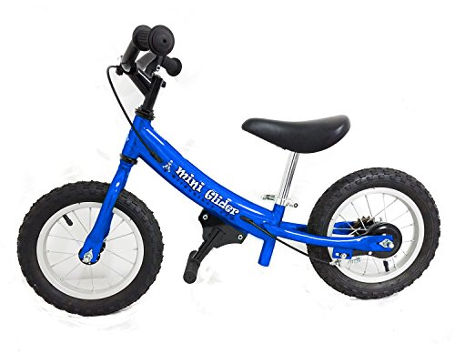 Mini Glider Kids Balance Bike with Patented Slow Speed Geometry (Blue)