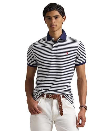 POLO RALPH LAUREN Men's Classic Fit Striped Mesh Polo Shirt