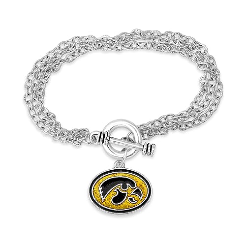 Iowa Hawkeyes Game Day Glitter Toggle Bracelet Jewelry Gift Licensed
