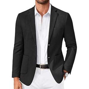 COOFANDY Men’s Casual Knit Blazer Slim Fit Lightweight Sport Coat Stretch Two Button Suit Jacket