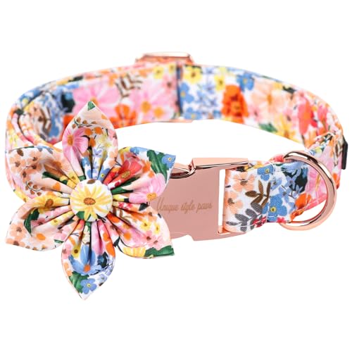 Unique style paws Cartoon Dog Collar with Bow Spring Summer Puppy Collar with Flower for Small Medium Large Boys Girls Dogs