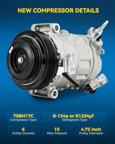 Image of PHILTOP 279047 Air Conditioner AC Compressor with Clutch for Ram ProMaster 2500 /3500 2018-2025,2014-2017 3.6L,ProMaster 1500 2018-2025,2014-2017 3.6L,ProMaster City 2018-2020, 2022