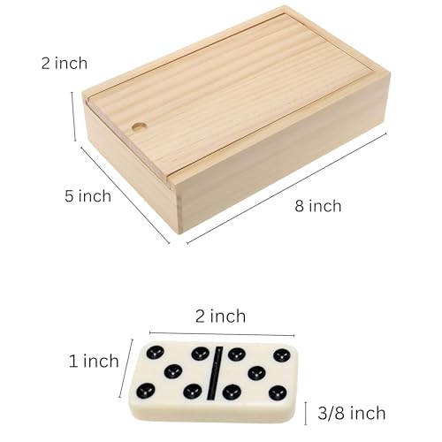 Dominó Double 6 en estuche de madera color marfil miniatura 5