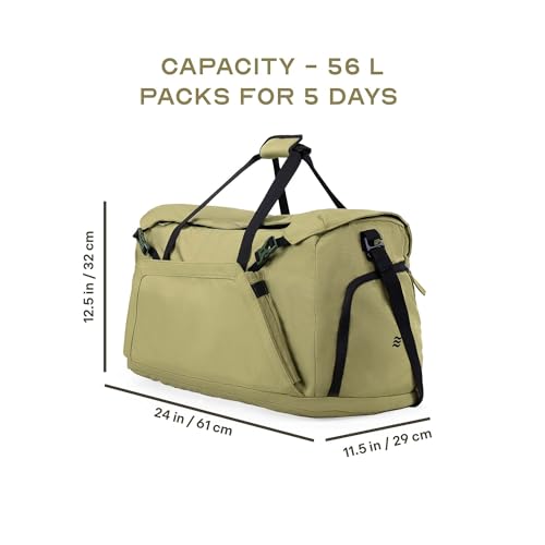 Image of Assembly 60L Duffle Bag for Travelling | Travel Bag for Men & Women with Shoe Compartment for Hiking, Trekking - Durable 600D Ripstop Fabric - Tear-Resistant | Scape