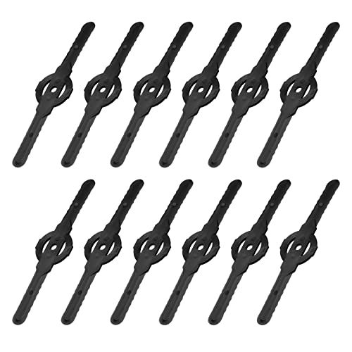 sourcing map String Trimmer Head Blades Replace, 36Pcs Plastic Cutter Blades Replacement Lawn Mower Weed Blades Accessories for Cordless Grass Trimmer, Black