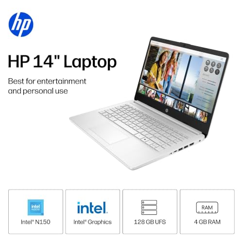 Image of HP Laptop 14 inch Computer 2026, Intel Processor, 1-Year Office 365