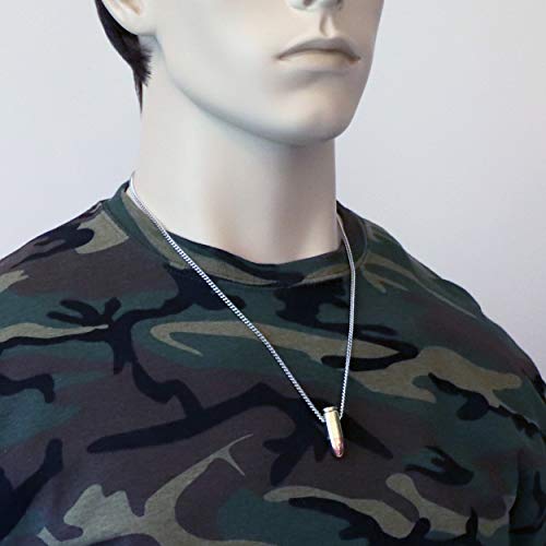 Real Metal 9mm Luger Bullet Jewelry Necklace Hand Polished Brass and Copper Finish4