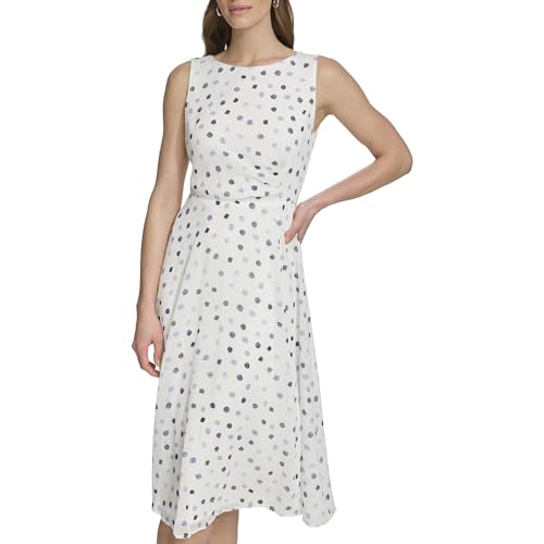 Image of DKNY Women's Sleeveless Side Drape Midi Dress