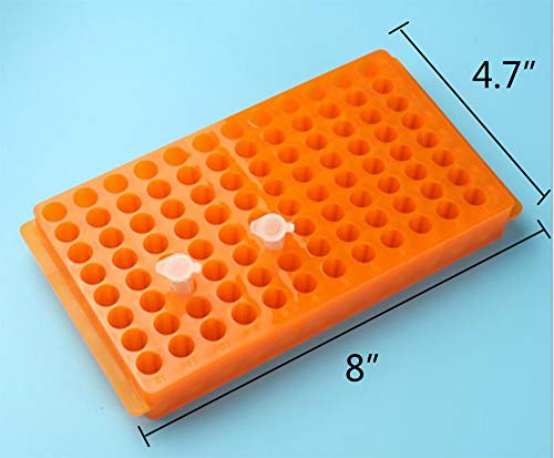 Kinnose Tube Rack Double Panel 96-Well Polypropylene Pcr Centrifuge Tube Holder For Microcentrifuge Tubes 0.2/0.5/1.5/1.8/2.0Ml 3Pcs #TOP1