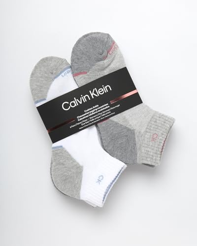 Image of Calvin Klein Womens Quarter Socks - 6 Pack Athletic Performance Cushioned Ankle Socks for Women for Running and Workout