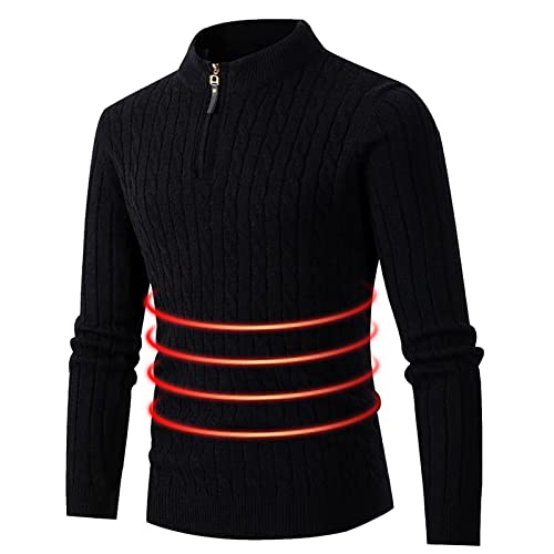 Quarteto Zip Pullover Homens | Suéteres macios masculinos Quarter Zip Pullover | Suéter masculino de