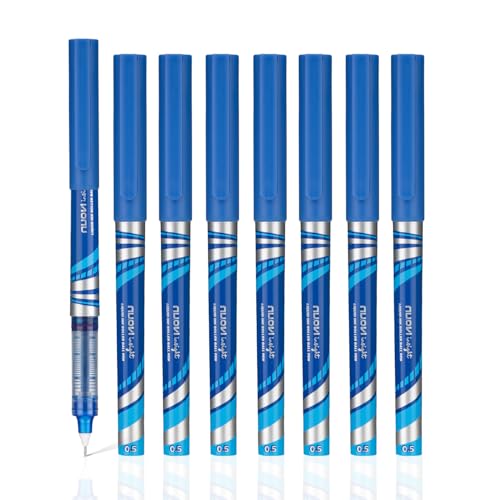 Image of Insight Liquid Ink Rollerball Pens | 0.5mm Micro Tip with Sleek & Lightweight Body | Quick-Dry, Smudge-Free Ink for Smooth Ink flow | Ideal for Office, School & Journaling (Blue Ink, Pack of 8)