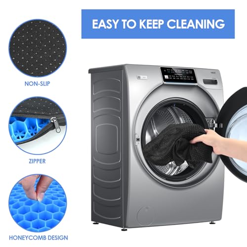 wiksite Gel-Sitzkissen, Wabendesign, doppelt dickes Gelkissen mit Stoffbezug, ergonomisches & kühles Sitzkissen für Zuhause, Büro, Stuhl, Auto, Rollstuhl, Sitzkissen, Blau - XL