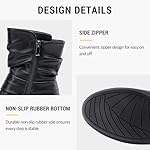 Vepose Women's Slouch Ankle Flat Boots Fashion Short Low Heel Zipper 939A Booties - Image 3