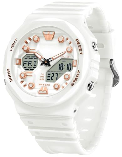 Montre analogique transparente homme avec chronomètre et alarme LED