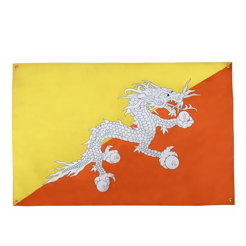 AZ FLAG Drapeau Bhoutan 150x90 cm avec 4 oeillets, Pavillon Bhoutanais pour balcon ou mur