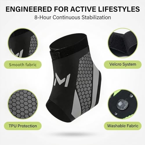 Easybos Ankle Brace 2 Pack for Men & Women, Adjustable Lace-Up Ankle Support with Straps, Breathable Compression Stabilizer for Sports, Running, Basketball & Daily Wear (Gray)