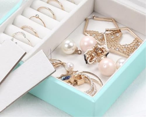Boîte de rangement de bijoux en cuir avec tiroirs de tri - 6