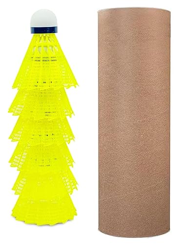 Voarge 6Pcs Nylon Badminton with Great Stability and Durability, Shuttlecocks for Indoor Outdoor Sports Fitness Game Assorted Colors, Yellow