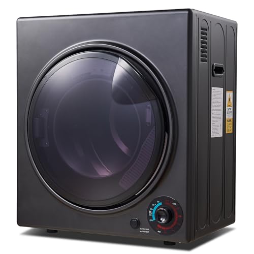 CTT Portable Dryer for Apartments 3.5 cu.ft,1500W Compact Dryer with 4 Drying Modes,110V Electric Dryers for Laundry, Apartments, RVs, Dorms, Black