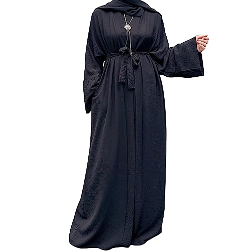 2PCS Women's Muslim Dresses Abaya Islamic Dubai Prayer Dress Robe Long Cardigan Maxi Dress2