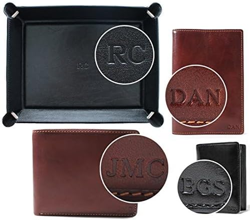 Tony Perotti CUSTOM PERSONALIZED INITIALS ENGRAVING Mens Italian Cow Leather Bifold Checkbook Breast Pocket Wallet with ID Window in Honey - Image 4