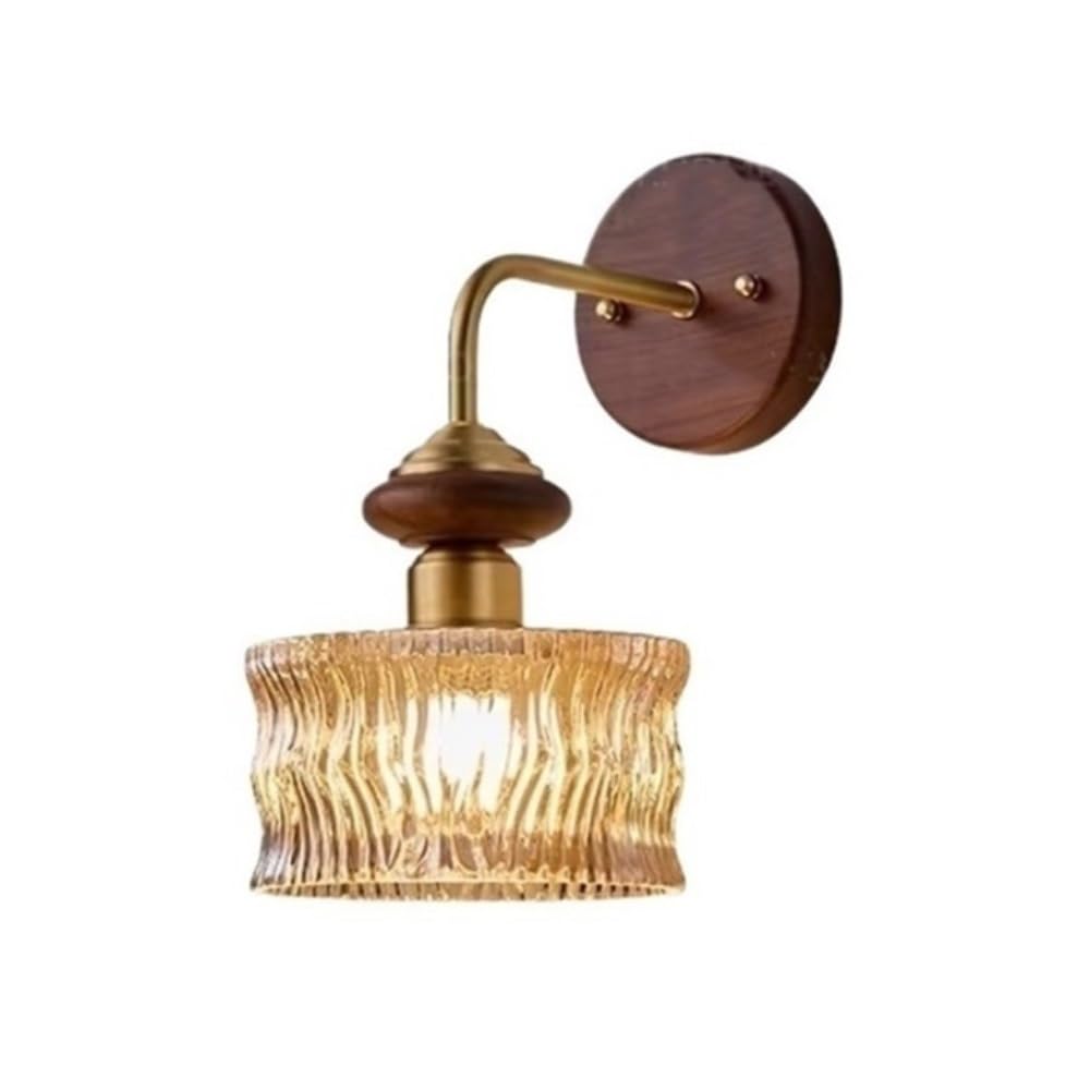birene Wall Lamp French Retro Walnut Copper Living Room Background Wall Aisle Decorative Lamp