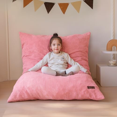 MAXYOYO 3 in 1 Kids Bean Bag Chair Bed, Convertible Chair Folds from Bean Bag to Lounger, Child Floor Sofa for Gaming, Reading, Floor Mattress with High-Density Foam Filling