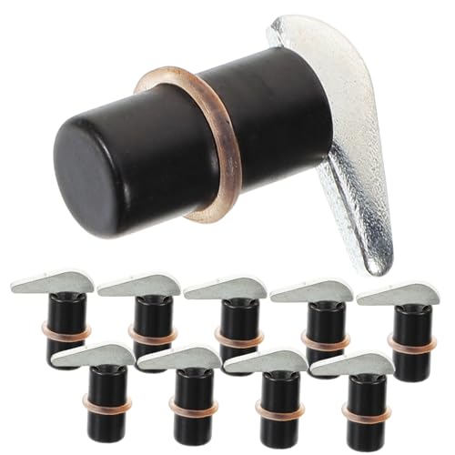 HOMSFOU 10piezas Tacos Para Estantes De Madera Soporte De Clips Para Gabinete y Librerías Instalación Para Muebles y Expositores Color Negro Diseño y Elegante