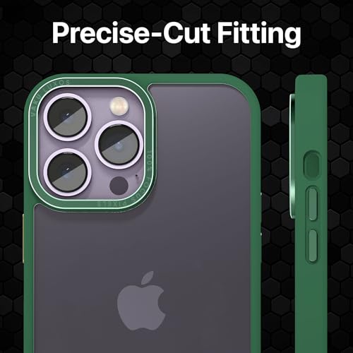 Image of Vaku Luxos Trans Armor for iPhone 14 Pro Case Cover, 6 Feet Drop, Metal Ring Camera Protection, Shockproof, Scratch Resistant, Slim, Compatible with iPhone 14 Pro Back Cover - Green