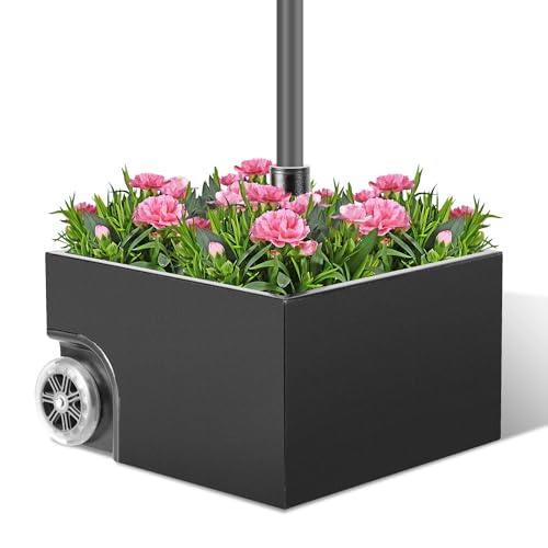 Ansobea Sonnenschirmständer mit Rollen 77kg Bepflanzbar Sonnenschirm Ständer für Schirmstangen 38/48 mm Schirmständer befüllbar mit Ablaufloch Schirmständer fahrbar für Terrasse Garten