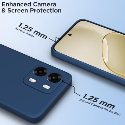 Image of Outlouders Back Cover for Oppo A6 Pro 5G | Camera Protection | Durable Soft Matte Silicone Bumper Case (Blue)