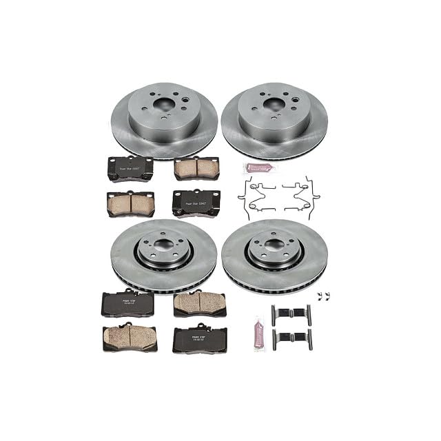 Image of PowerStop Front and Rear Brake Kit for Lexus GS350 2007-11 - Z17 Ceramic Brake Pads & Disc Rotors Replacement, KOE4071