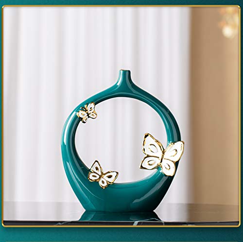 Keramische Kleine Mond Vaas Gedroogde Bloemen Simulatie Bloem Decoratie Vaas Woonkamer Entree Tv Kast Thuis Aanrecht Vaas 32x17.5x7 Cm, 29x22x5.7 Cm, 2 Stks - Afbeelding 6