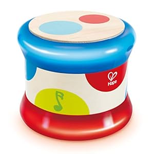 Hape Baby Drum, Colourful Rolling Drum Musical Instrument Toy For Toddlers, Rhythm & Sound Learning, Battery Powered
