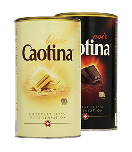 Caotina Original chocolate box noir + blanc, Chocolate a la taza Caotina, cacao en polvo con el mejor chocolate suizo, paquete de 2, (2x500g)
