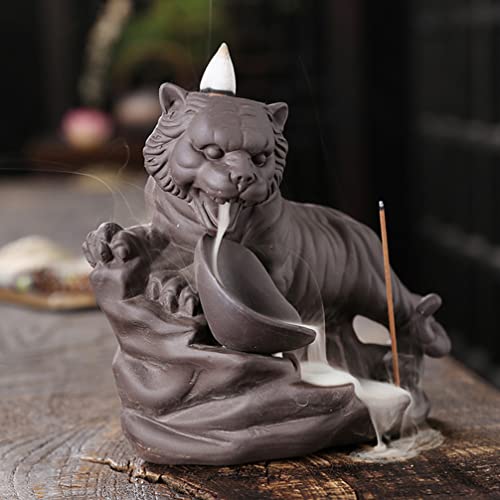 Waterfall Incense Holder Backflow Incense Burner Waterfall Censer: Purple Clay Bacflow Incense Holder Aroma Burner Ornament Home Desktop Decoration Backflow Censer #TOP3
