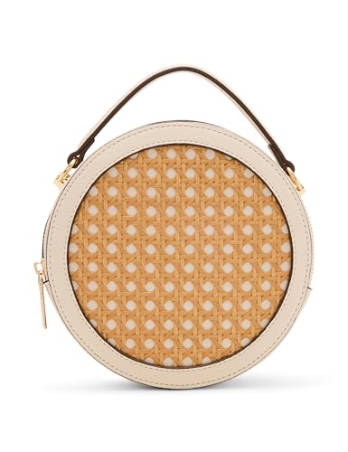 Anne Klein Womens Caning Circle Bag, Natural/Parchment2