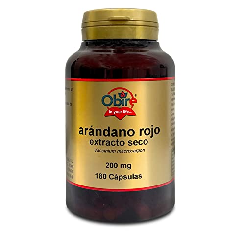 Obire | Arándano Rojo | 200 mg | 180 Cápsulas Vegetales | Extracto Seco | Para el Sistema Inmune y la Salud del Tracto Urinario | Rico en Vitamina C