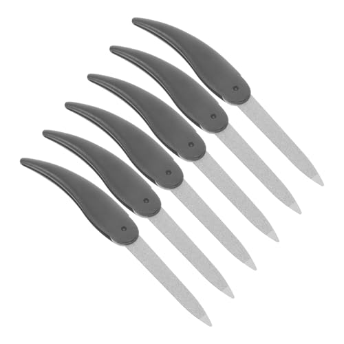 WOFASHPURET 6 piezas Limas de Uñas Doble Cara de Acero Inoxidable Plegables para Manicura Profesional y Pulido Casa Herramienta Portátil para Cuidado de Uñas