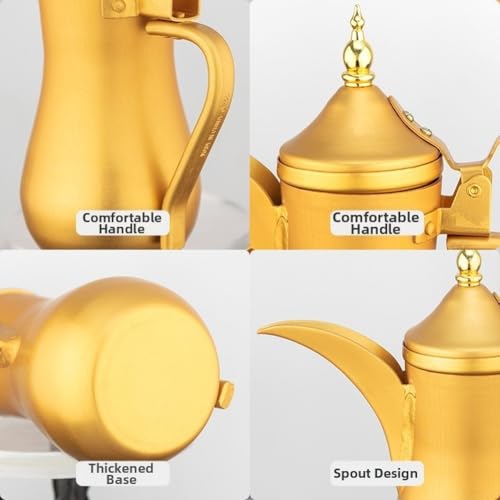 Théière en aluminium dorée pour savourer votre pause thé chaleureuse à la maison
