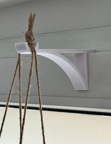 Fensterhaken für Kunststofffenster oder -türen zum Aufhängen von Blumen, Pflanzen und Dekoration | 1 Stück | Montage ohne Bohren oder kleben (Rahmenbreite: 16mm, weiß)