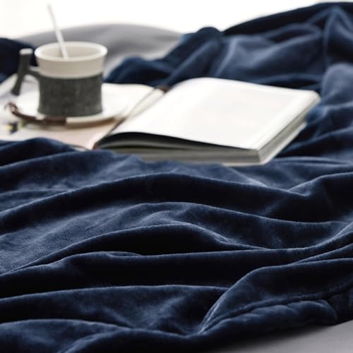 Image of Bedsure GentleSoft Fleece Bed Blankets Full Size Navy - Soft Lightweight Plush Fuzzy Cozy Luxury Blanket Microfiber, 84x90 inches