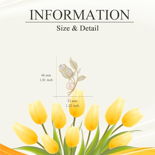 Image of Fashion Flower Brooches for Women Rhinestone Flower Brooches Pins 18k Gold Plated Lapel Pins Jewelry for Girlfriend Wife