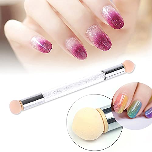 Wokoto 3 Pcs Nail Ombre Brushes For Nail Art Brushes Set With 8 Addtional Nail Sponges Set Ombre Nail Brushes For Acrylic Application Gradient Gel Ombre Brushes Nails Nail Acrylic Brushes Set #TOP4